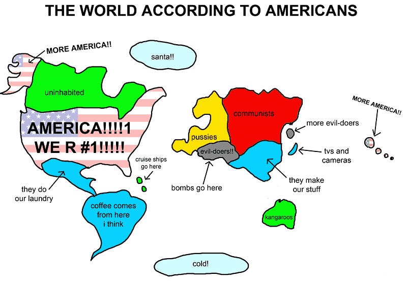アメリカ人の考えた世界地図